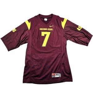 VTG Mens Nike Arizona State Sun Devils Football Jersey ASU Maroon #7 NCAA Sm